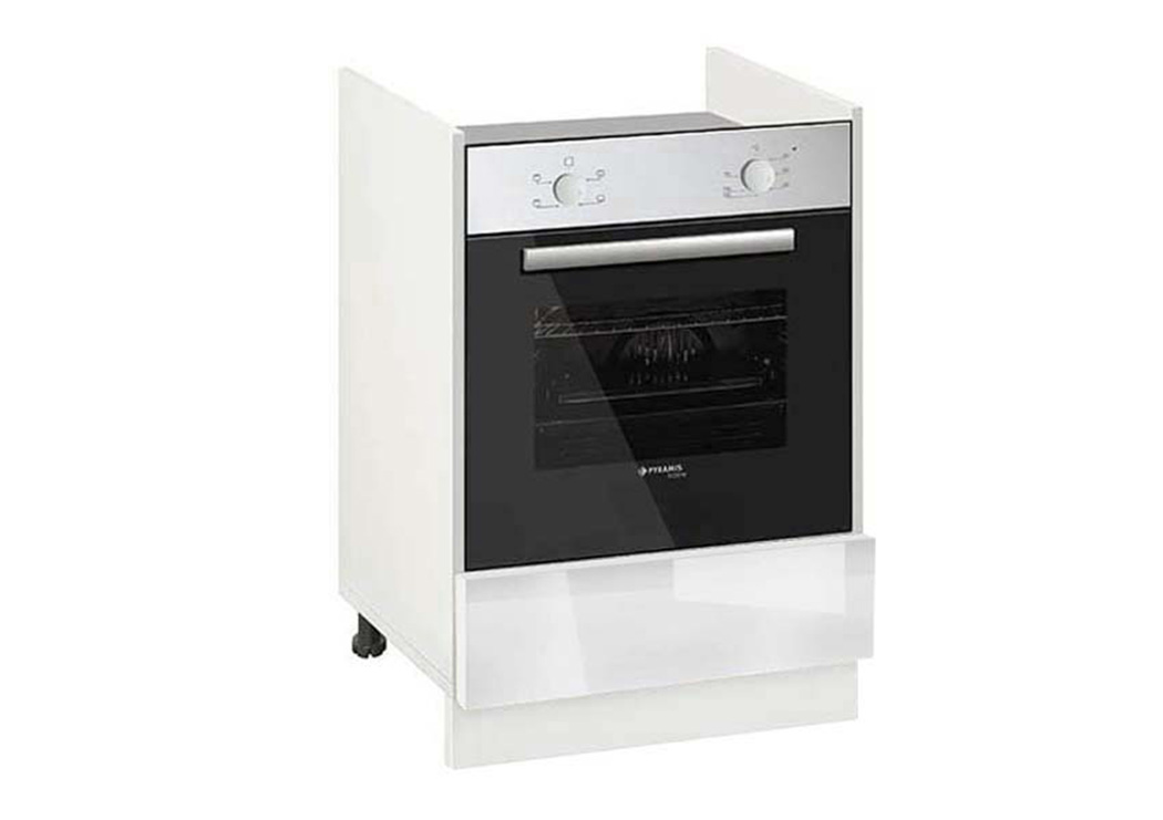 Ντουλάπι Κουζίνας επιδαπέδιο για εντοιχιζόμενη κουζίνα 60εκ.,No 601F Alba Gloss, κωδ.1219922635 Genomax